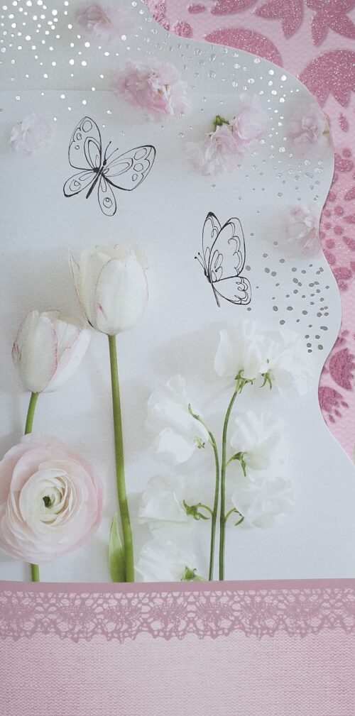 Õnnitluskaart "Lilled ja liblikad"