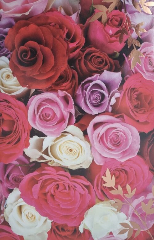 Õnnitluskaart "Värvilised roosid"